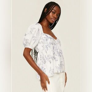 Sachin + Babi Sari Top - White Gray Cap Sleeve Bustier Blouse size 4.